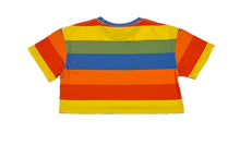 Load image into Gallery viewer, W CROPPED COLOR BLOCK STRIPE TEE
