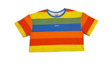 Load image into Gallery viewer, W CROPPED COLOR BLOCK STRIPE TEE
